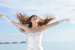 bride excited about wedding entertainment choice